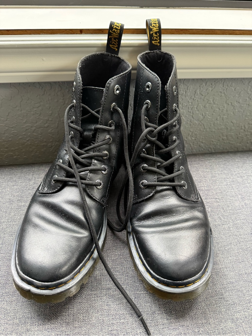 Dr. Martens Black Leather Lace-Up Combat Boots
